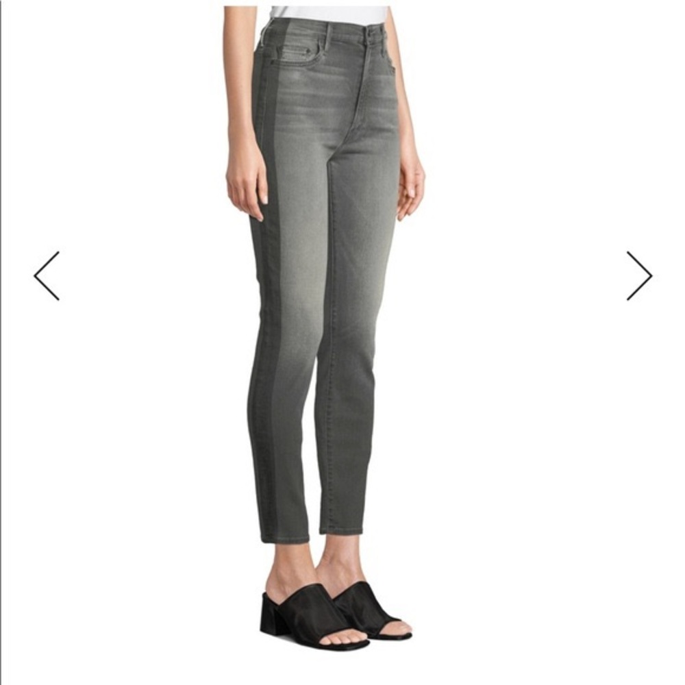 MOTHER Swooner gray and black wash denim jeans